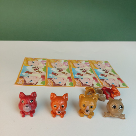 Kinder Set Complet Ring Animals Mixart